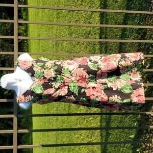 Talbots Petites Pink & Black Floral Shift Dress Size 2P